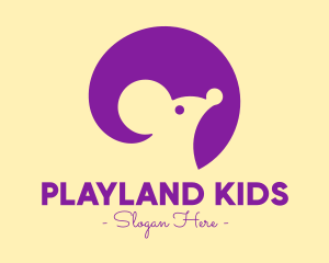 Cute Purple Mouse logo design