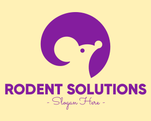 Cute Purple Mouse logo design