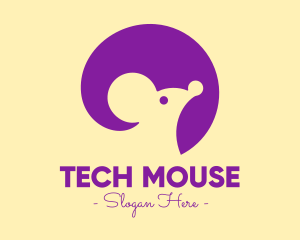 Cute Purple Mouse logo design