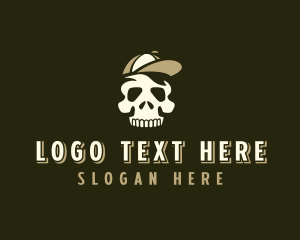 Skull - Baseball Hat Skull logo design