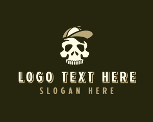 Visor - Baseball Hat Skull logo design