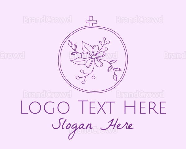 Purple Floral Embroidery Logo