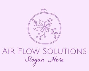 Purple Floral Embroidery logo design