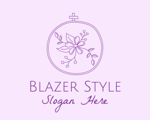 Purple Floral Embroidery logo design