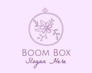 Purple Floral Embroidery logo design