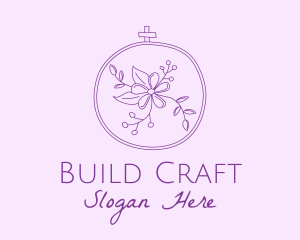 Purple Floral Embroidery logo design