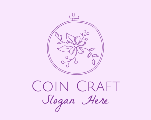 Purple Floral Embroidery logo design