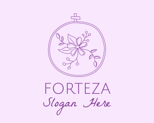 Purple Floral Embroidery logo design