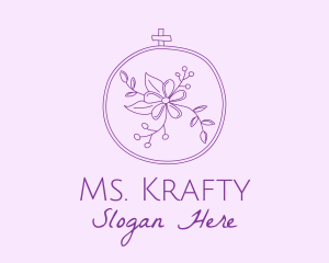 Handicraft - Purple Floral Embroidery logo design