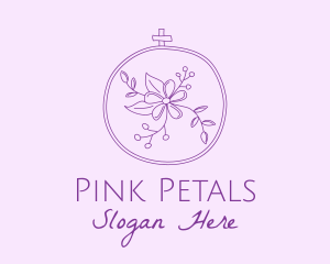 Purple Floral Embroidery logo design