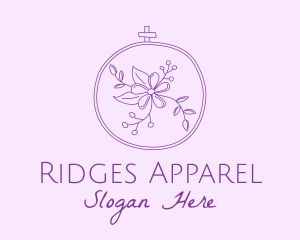 Purple Floral Embroidery logo design