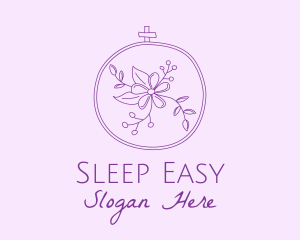 Purple Floral Embroidery logo design