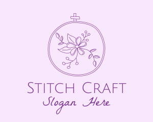 Embroidery - Purple Floral Embroidery logo design