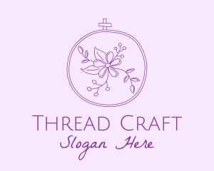 Stitching - Purple Floral Embroidery logo design