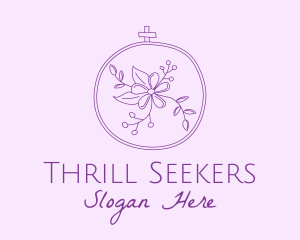 Purple Floral Embroidery logo design