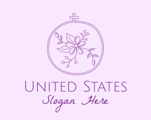 Purple Floral Embroidery logo design