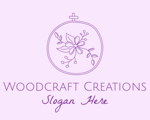 Purple Floral Embroidery logo design