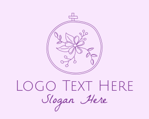 Purple Floral Embroidery Logo