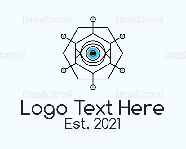Linear Hexagon Eye Logo