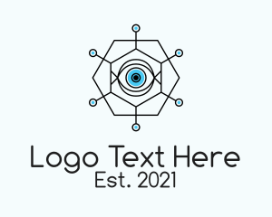 Eye-lens - Linear Hexagon Eye logo design