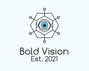 Linear Hexagon Eye  logo design