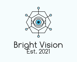 Pupil - Linear Hexagon Eye logo design