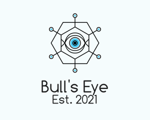 Linear Hexagon Eye  logo design