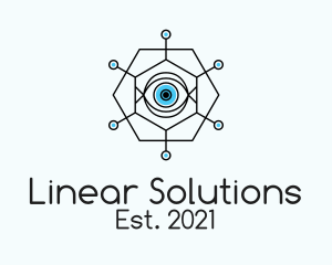 Linear - Linear Hexagon Eye logo design