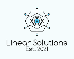 Linear Hexagon Eye  logo design