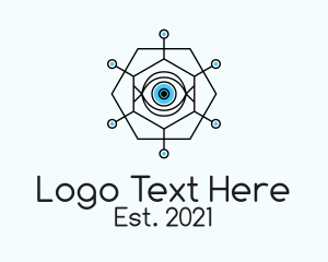 Linear - Linear Hexagon Eye logo design