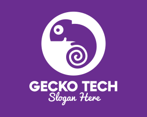 Gecko - Spiral Tail Chameleon logo design