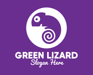 Iguana - Spiral Tail Chameleon logo design