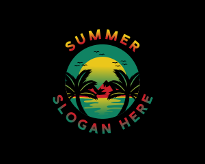 Jamaican Beach Resort logo design