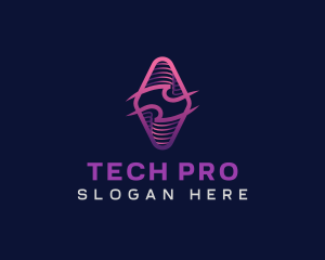 Wave Tech Developer logo design