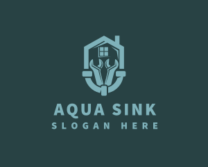 Sink - Home Plumbing Wrench logo design