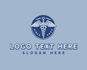 Healthcare Caduceus Clinic logo design