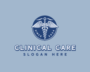 Healthcare Caduceus Clinic logo design