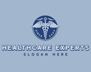 Healthcare Caduceus Clinic logo design