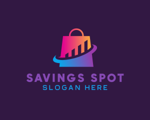 Discount - Statistics Shopping Bag logo design