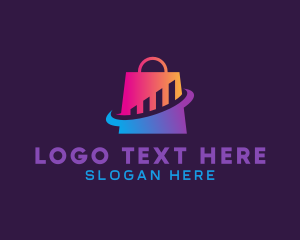 Discount - Statistics Shopping Bag logo design