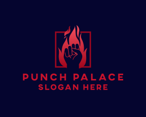 Boxing - Fiery Punch Fist logo design