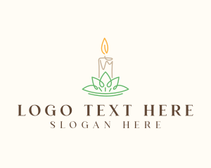Candle  Light - Lotus Flower Candle logo design