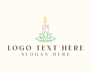 Relaxing - Lotus Flower Candle logo design