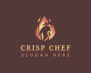 Flame BBQ Chicken logo design