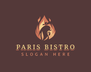 Flame BBQ Chicken logo design