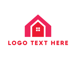 Rent - Red House Shape logo design