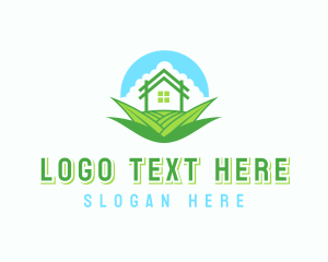 House Yard Grass Landscaping logo design