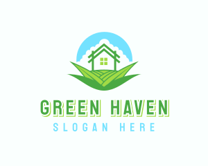 House Yard Grass Landscaping logo design