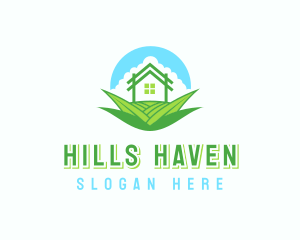 House Yard Grass Landscaping logo design