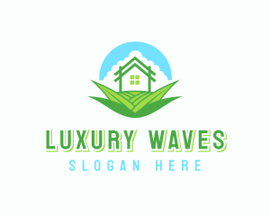 House Yard Grass Landscaping logo design